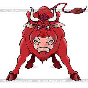 Cartoon Bull - vector clipart