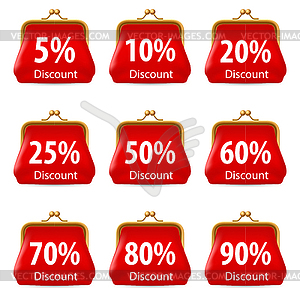 Discount purse - vector image