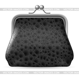 Gray leather purse - vector clipart