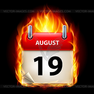 Burning calendar - color vector clipart