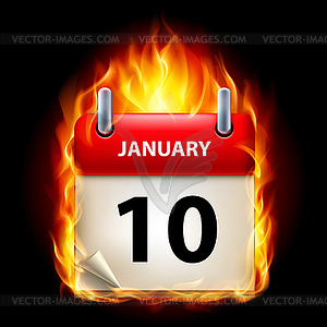 Сжигание календаря - векторное изображение клипарта