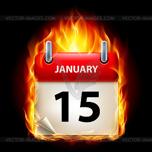 Burning calendar - color vector clipart