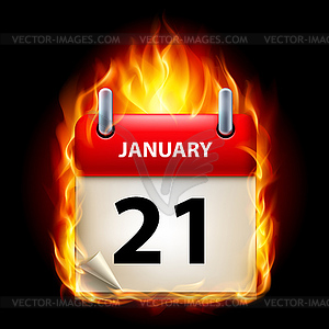 Burning calendar - vector image