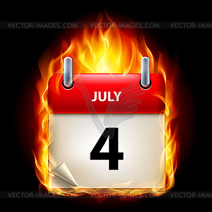 Burning calendar - vector clip art