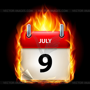 Burning calendar - vector clipart