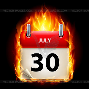 Burning calendar - vector clipart