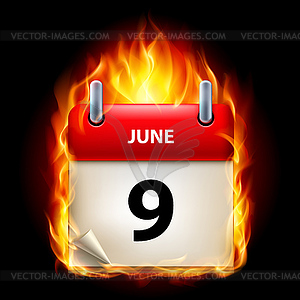 Сжигание календаря - векторное изображение EPS