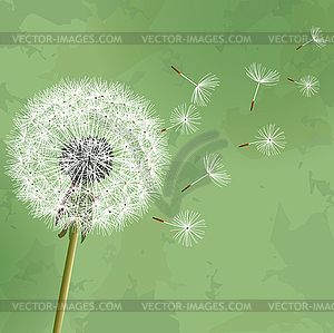 Vintage floral green background with flower - vector image