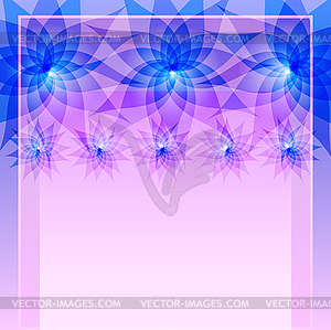 Abstract blue background with flowers - vector clip art