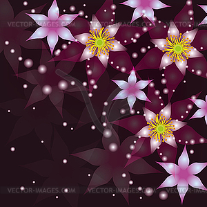 Abstract background with flowers, invitation or - vector clipart