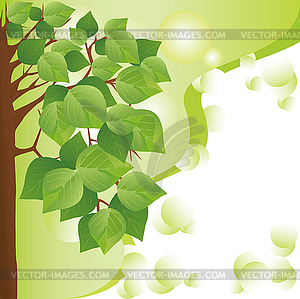 Eco background with tree. Place for text - color vector clipart