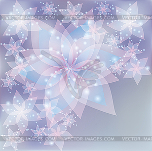 Floral silver background, greeting or invitation - vector clipart