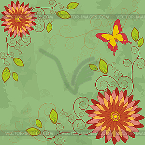 Flower vintage background. Invitation or greeting - vector image