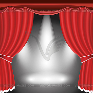 red curtain spotlight