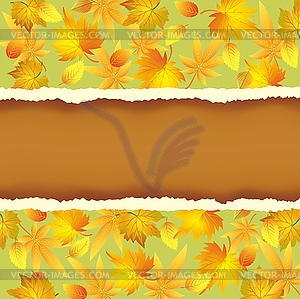 Wallpaper background with autumn leaves pattern - vector clipart