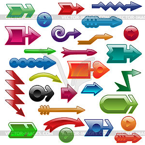 Shiny arrows set for web design - vector image