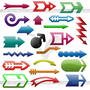 Shiny arrows set - vector EPS clipart