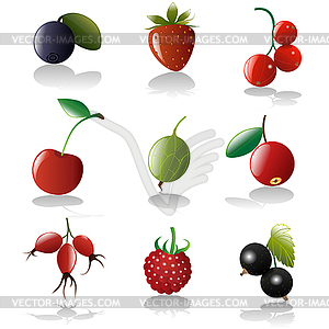 Berries icon collection - vector clipart