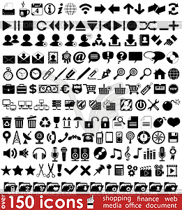 150 web icons for your design - vector image
