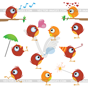 Canaries bird set - vector image