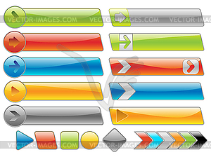 Shiny internet buttons set  - vector image