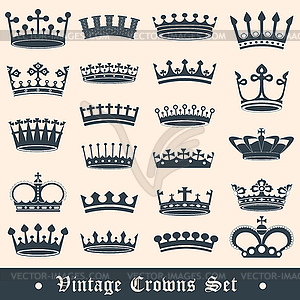 Crown set - vector clipart