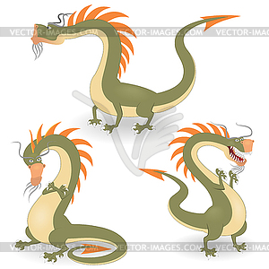 Cartoon dragons - color vector clipart