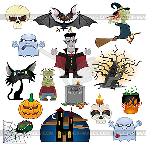 Big Halloween set - vector image