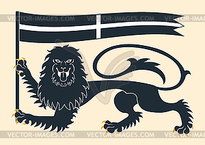 Heraldic lion 22 - stock vector clipart