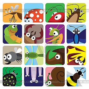 Insect icons set - vector clipart