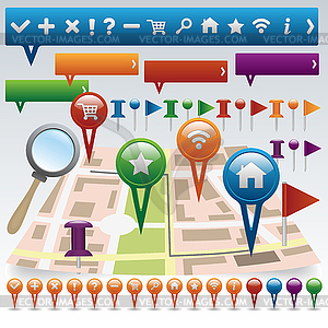 Map and Navigation icon set - vector image