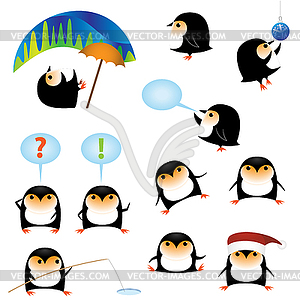 Penguins - royalty-free vector clipart