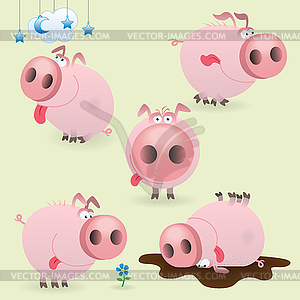 Pig set - vector clipart