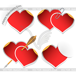 Heart stickers collection - vector clipart