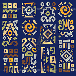 Background with elements of African ornament - vector EPS clipart