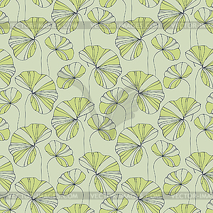Waterlily seamless flower tropical pattern - vector image