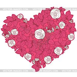 Valentine heart in floral style - vector clipart / vector image