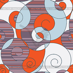 Colorful spirals seamless pattern - vector clip art