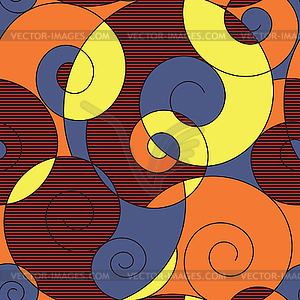 Colorful spirals seamless pattern - vector clipart