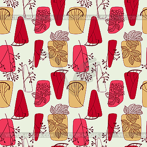 Floral retro seamless pattern - vector clip art