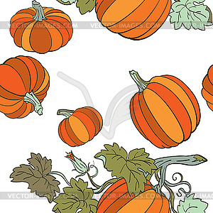 Pumpkin Background seamless pattern - vector clip art