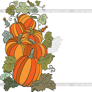 Pumpkin Background seamless pattern - vector image