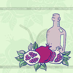 Seamless Pattern of Pomegranate - vector image