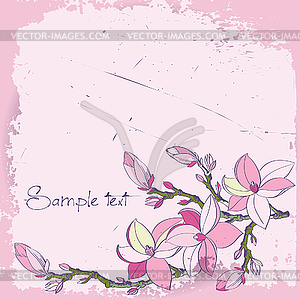 Background magnolia flowers for card or invitation - vector image