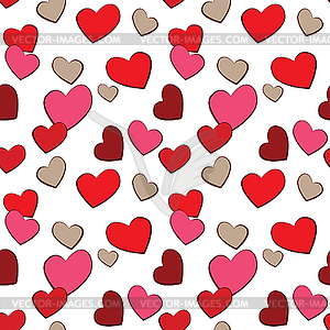 Valentine`s Day Hearts Love seamless pattern - vector image