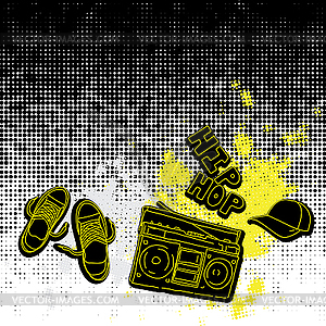 Hip hop music seamless pattern - vector image