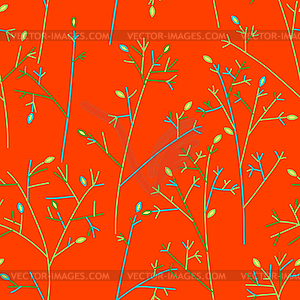 Бесшовные шаблон с деревьев и ветвей - иллюстрация в векторном формате