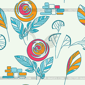 Seamless vintage rose pattern background - vector image