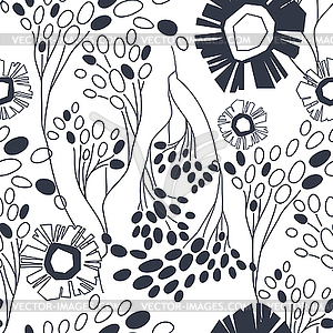 Vintage floral seamless pattern with flowers - vector image