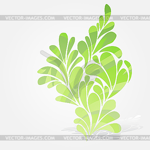 Abstract background with bright green curls and - vector image